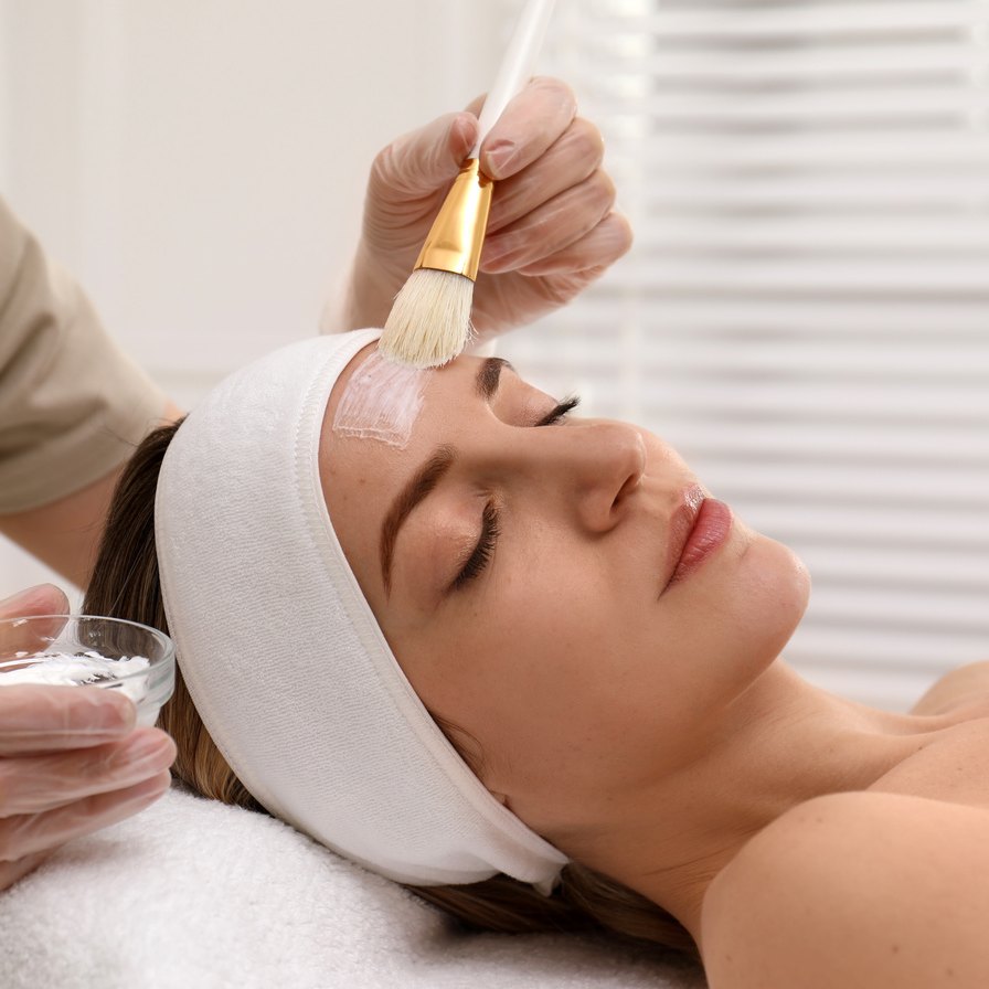 A facial in progress